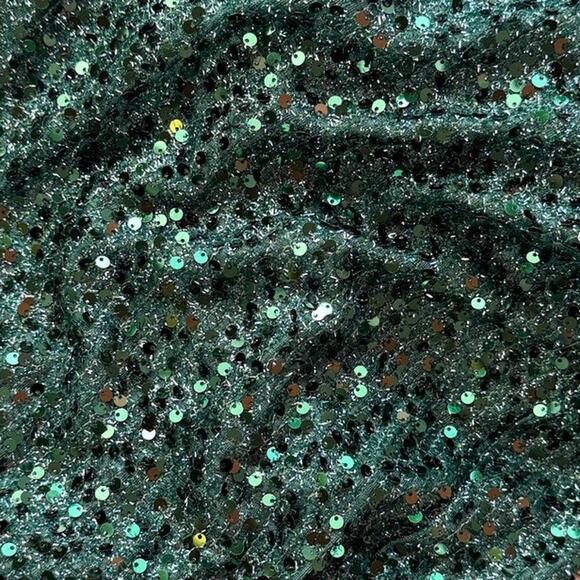 NWT Faeriesty Formal Dress Gown Sz Large Dark Green Sequin One Shoulder Mermaid - Picture 11 of 16